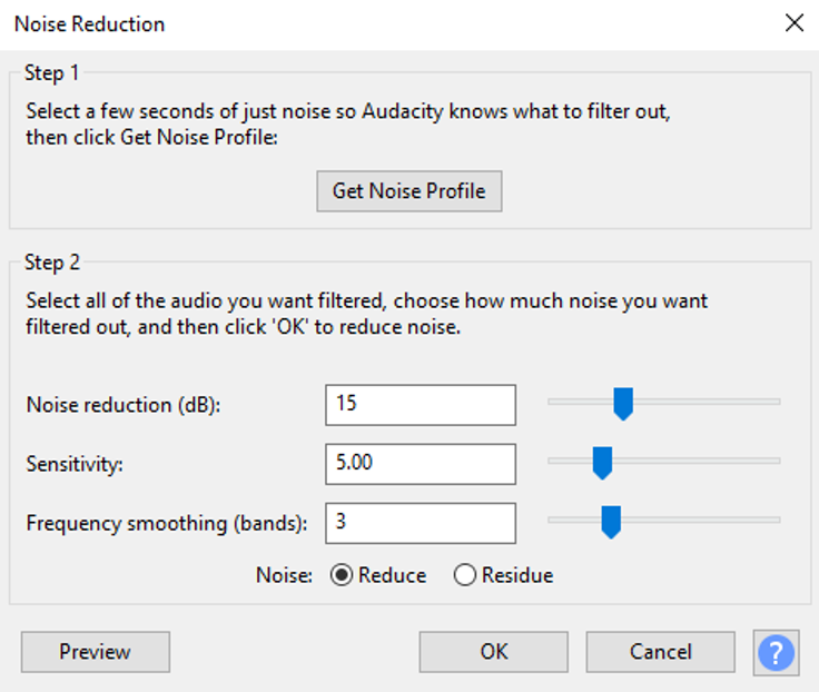 Noise Reduction Window