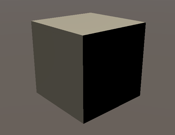 Screenshot of a cube without lighting