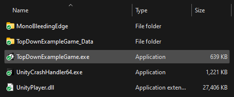 The files Unity creates for Windows