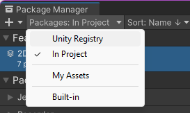 The Package Manager dropdown